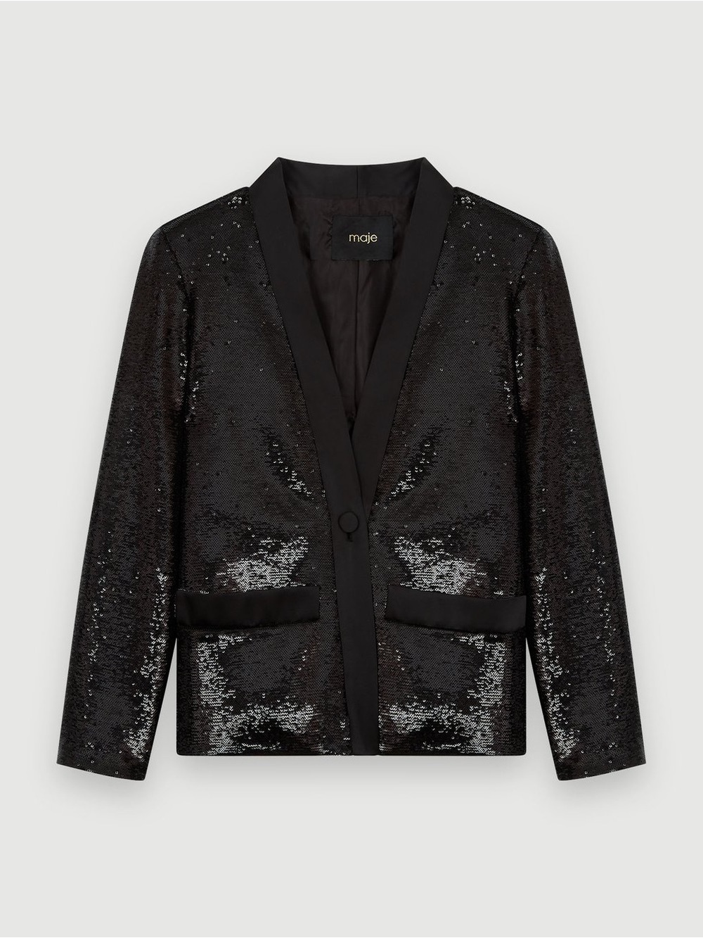 Maje Sequin and satin jacket size 38 M